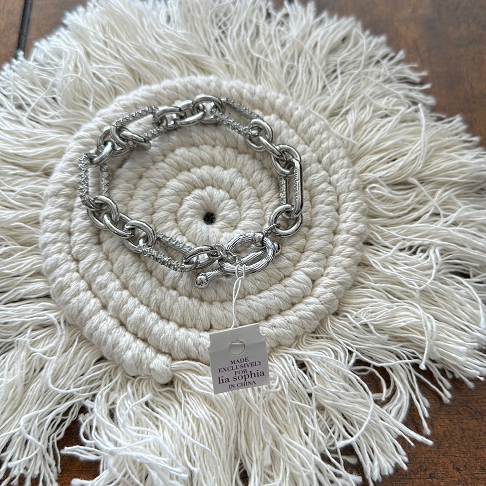 Lia Sophia silver chain link bracelet